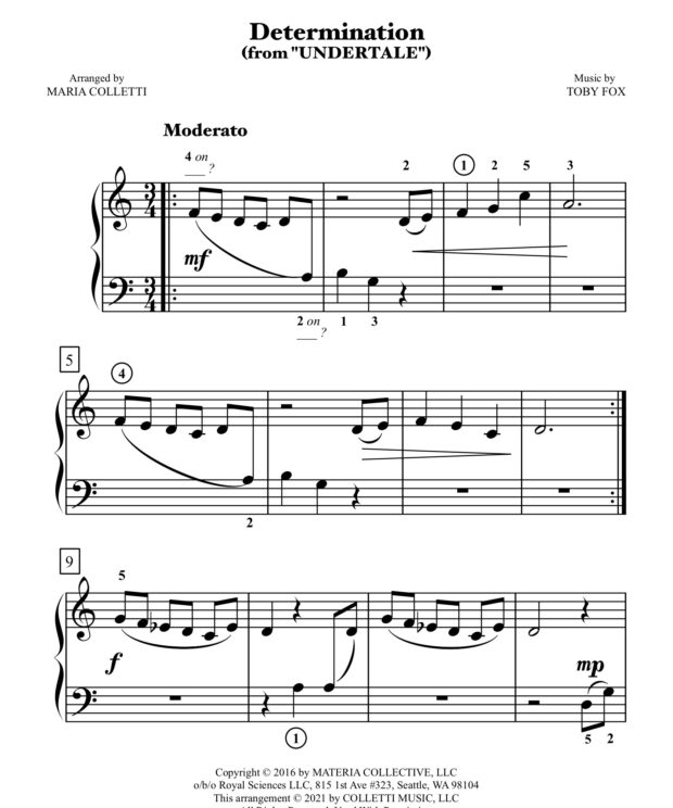Determination from Undertale - Level 1 Piano