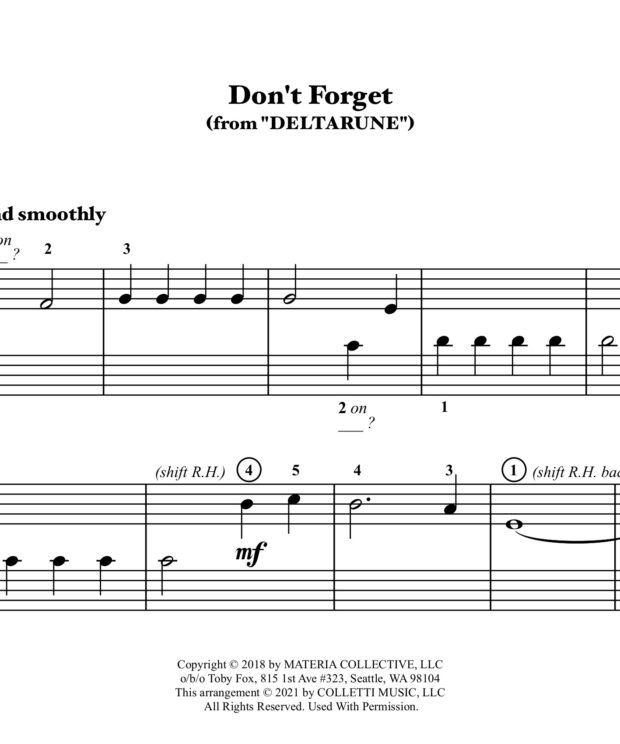 Don't Forget (from DELTARUNE) Primer Level