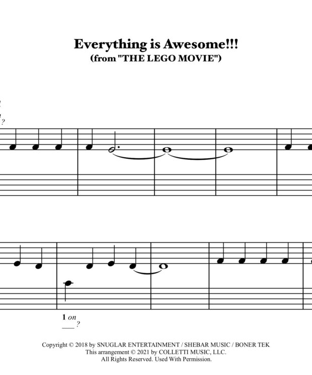 Everything is Awesome (from THE LEGO MOVIE) - Primer Level