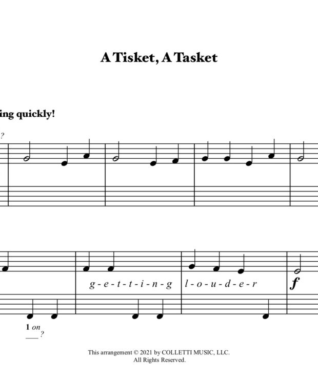 A Tisket, A Tasket (Primer Level Piano)