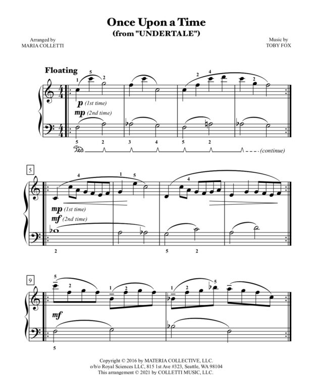 Once Upon a Time (from Undertale) - Level 3 Piano