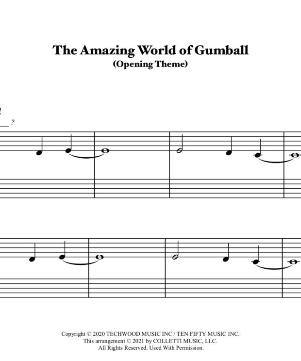 The Amazing World of Gumball (Opening Theme) - Primer Level Piano