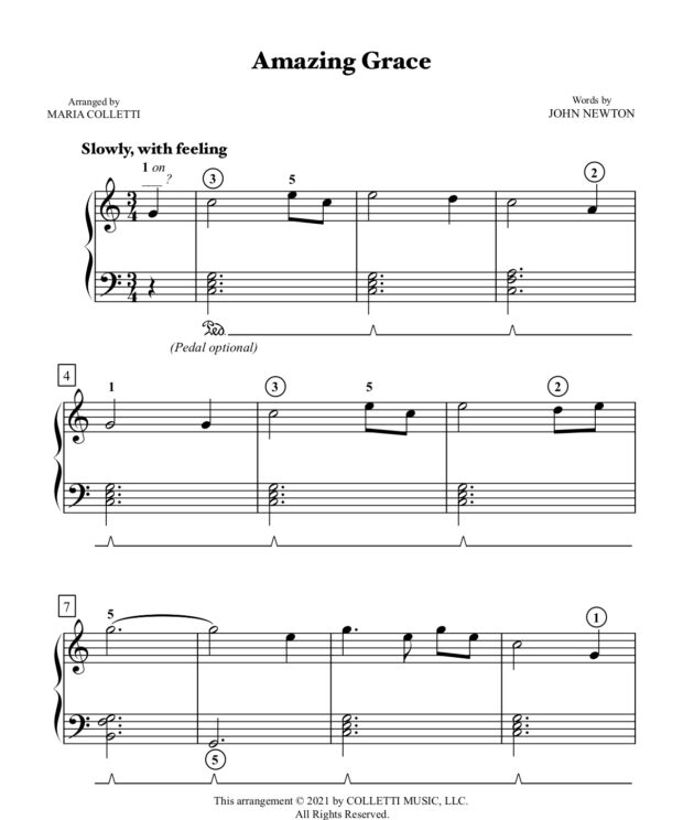 Amazing Grace - Level 2 Piano Sheet music