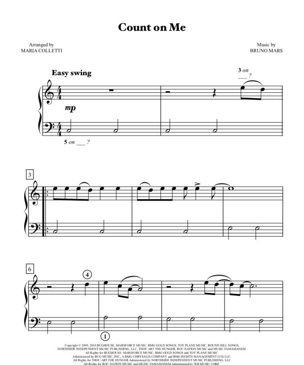 Count on Me - Level 2 Piano Sheet Music