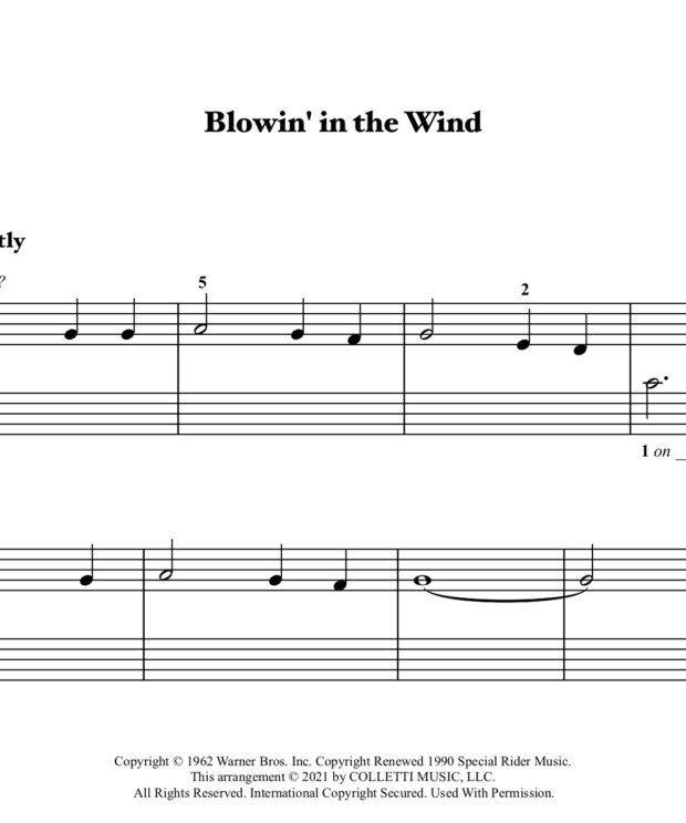 Blowin' in the Wind - Primer Level Sheet Music
